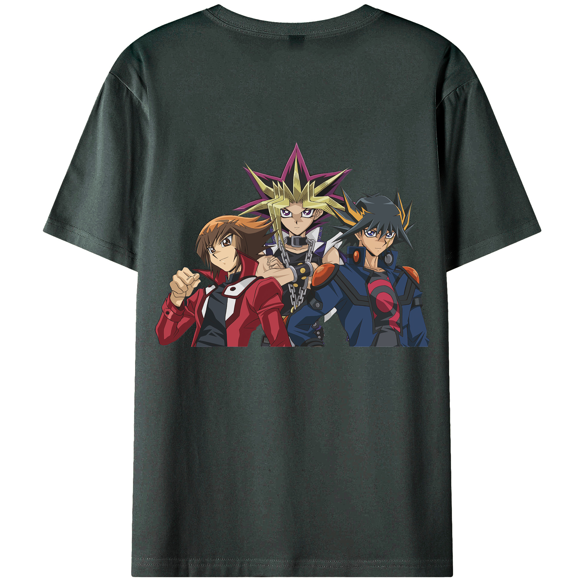 （画像用） 遊☆戯☆王 Yu-Gi-Oh! 綿100％ メンズ半袖Tシャツ（バックプリント） 通気性